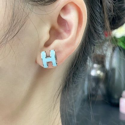 ¡®Sprite Jewelry¡¯POP H SKY BLUE STUD EARRINGS
