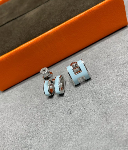 ¡®Sprite Jewelry¡¯POP H SKY BLUE STUD EARRINGS