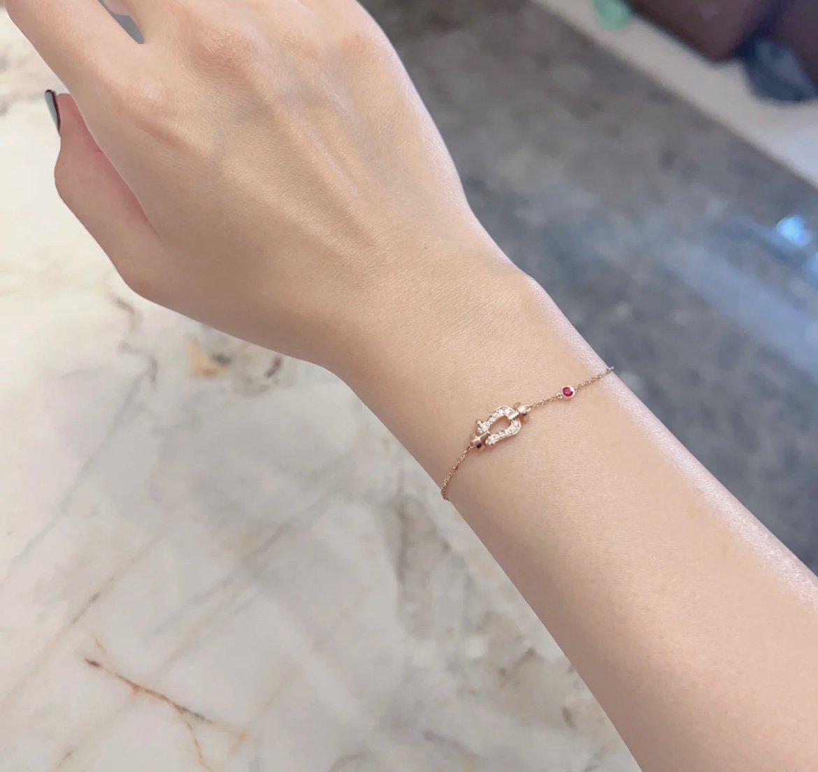 ¡®Sprite Jewelry¡¯FORCE 10 DIAMOND CHAIN LINK PINK GOLD BRACELET