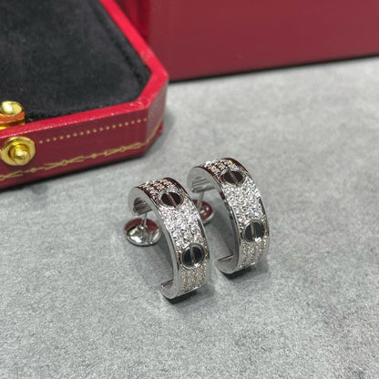 ¡®Sprite Jewelry¡¯LOVE CERAMIC DIAMOND PAVED SILVER EARRINGS
