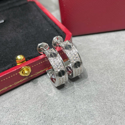 ¡®Sprite Jewelry¡¯LOVE CERAMIC DIAMOND PAVED SILVER EARRINGS
