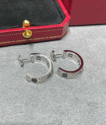 ¡®Sprite Jewelry¡¯LOVE CERAMIC DIAMOND PAVED SILVER EARRINGS