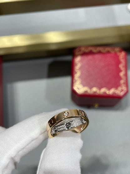 ¡®Sprite Jewelry¡¯LOVE PINK GOLD SILVER DIAMOND DOUBLE RING