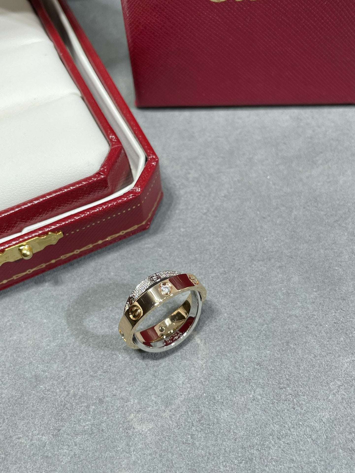 ¡®Sprite Jewelry¡¯LOVE PINK GOLD SILVER DIAMOND DOUBLE RING
