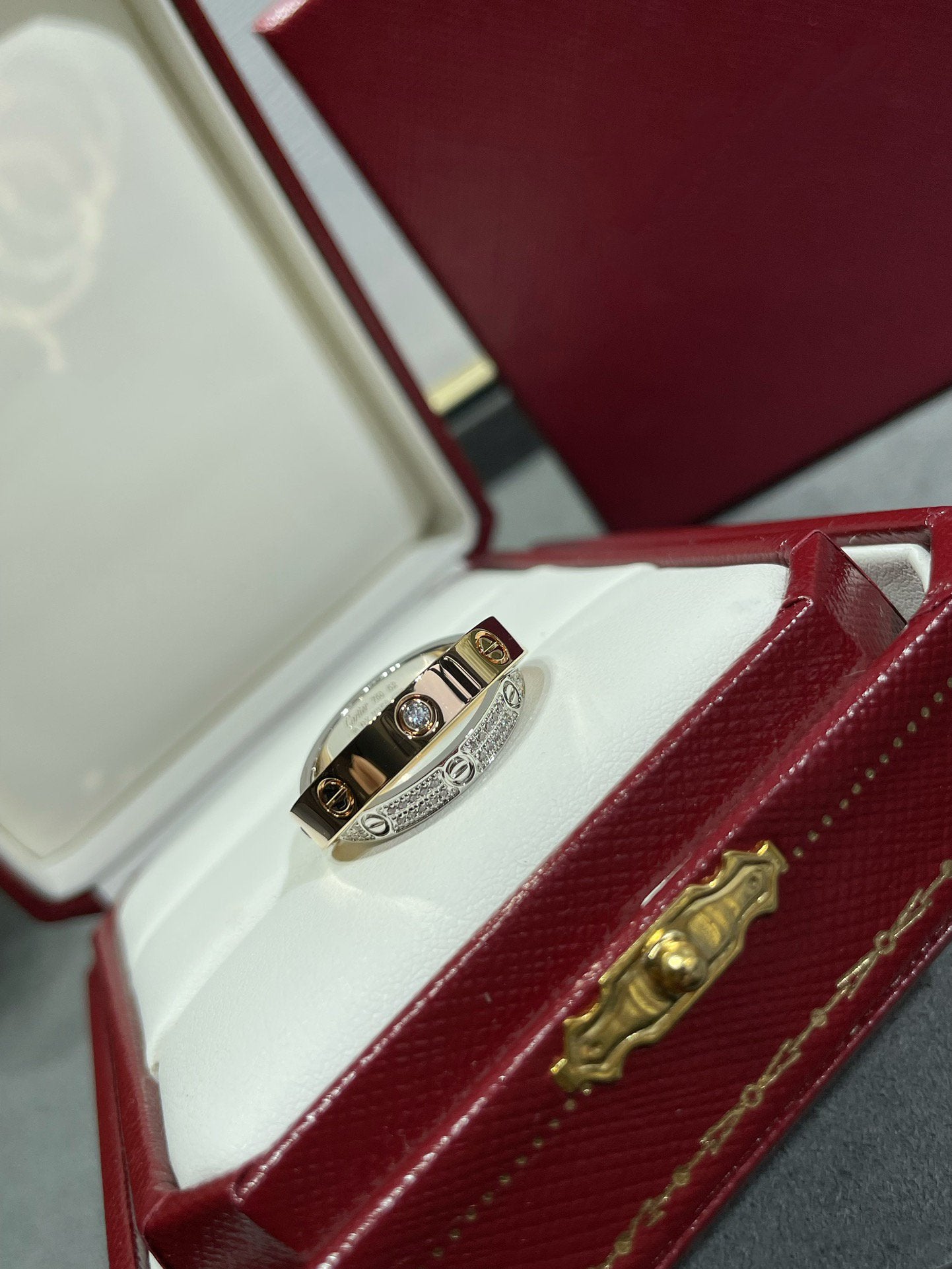 ¡®Sprite Jewelry¡¯LOVE PINK GOLD SILVER DIAMOND DOUBLE RING