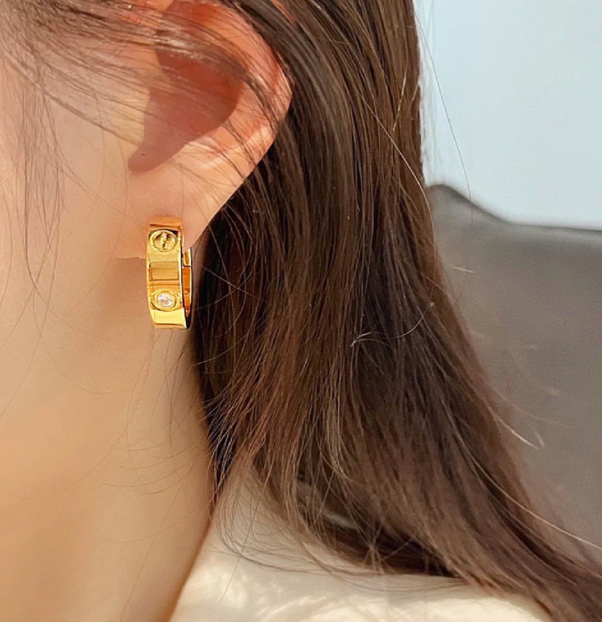 ¡®Sprite Jewelry¡¯LOVE 5.5MM 1 DIAMOND EARRINGS