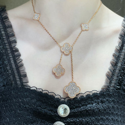 ¡®Sprite Jewelry¡¯CLOVER 6 MOTIF DIAMOND PAVED NECKLACE