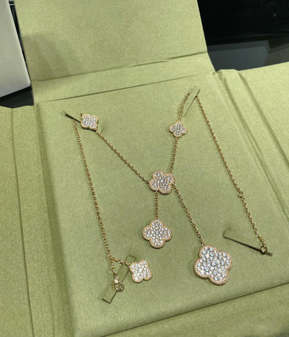 ¡®Sprite Jewelry¡¯CLOVER 6 MOTIF DIAMOND PAVED NECKLACE