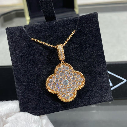 ¡®Sprite Jewelry¡¯CLOVER 25MM LARGE PEDANT DIAMOND PAVED LONG NECKLACE