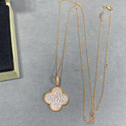 ¡®Sprite Jewelry¡¯CLOVER 25MM LARGE PEDANT DIAMOND PAVED LONG NECKLACE