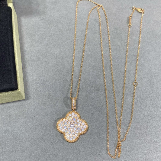 ¡®Sprite Jewelry¡¯CLOVER 25MM LARGE PEDANT DIAMOND PAVED LONG NECKLACE