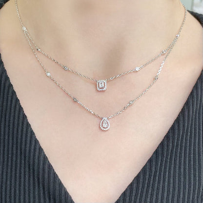 [Sprite Jewelry]MY TWIN 2 ROW DIAMOND NECKLACE