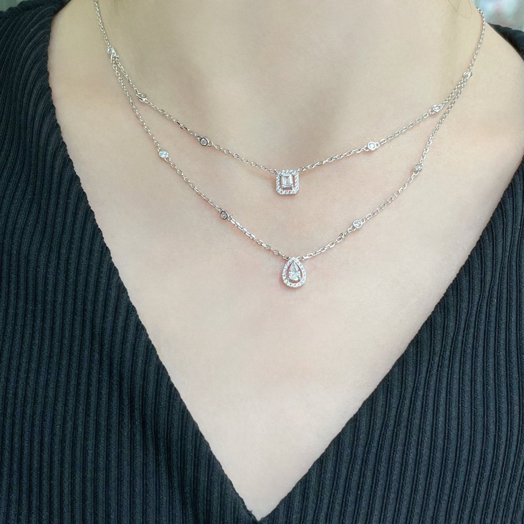 [Sprite Jewelry]MY TWIN 2 ROW DIAMOND NECKLACE
