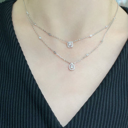 [Sprite Jewelry]MY TWIN 2 ROW DIAMOND NECKLACE