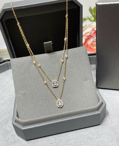 [Sprite Jewelry]MY TWIN 2 ROW DIAMOND NECKLACE