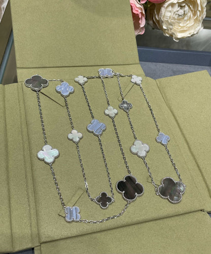 ¡®Sprite Jewelry¡¯CLOVER 16 MOTIF CHALCEDONY MOP SILVER NECKLACE
