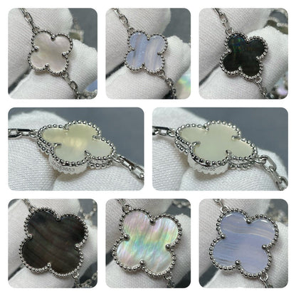 ¡®Sprite Jewelry¡¯CLOVER 16 MOTIF CHALCEDONY MOP SILVER NECKLACE