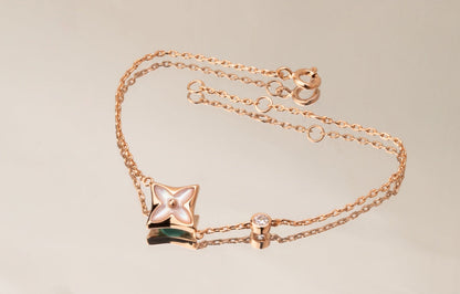 ¡®Sprite Jewelry¡¯STAR PINK MOP 1 DIAMOND PINK GOLD NECKLACE