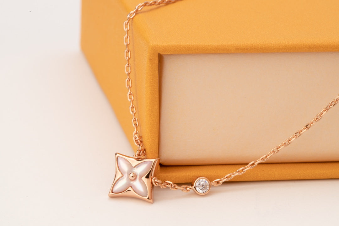 ¡®Sprite Jewelry¡¯STAR PINK MOP 1 DIAMOND PINK GOLD NECKLACE