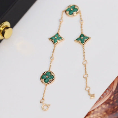 ¡®Sprite Jewelry¡¯STAR AND SUN 4 MOTIF PINK GOLD MALACHITE BRACELET