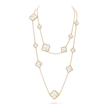 ¡®Sprite Jewelry¡¯CLOVER 16 MOTIF WHITE MOP GOLD NECKLACE
