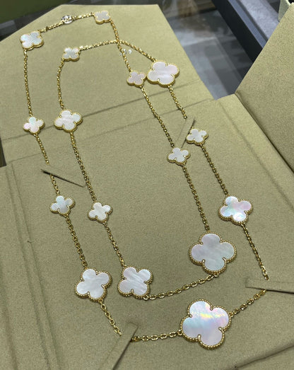 ¡®Sprite Jewelry¡¯CLOVER 16 MOTIF WHITE MOP GOLD NECKLACE