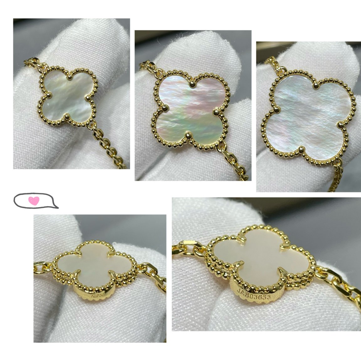 ¡®Sprite Jewelry¡¯CLOVER 16 MOTIF WHITE MOP GOLD NECKLACE