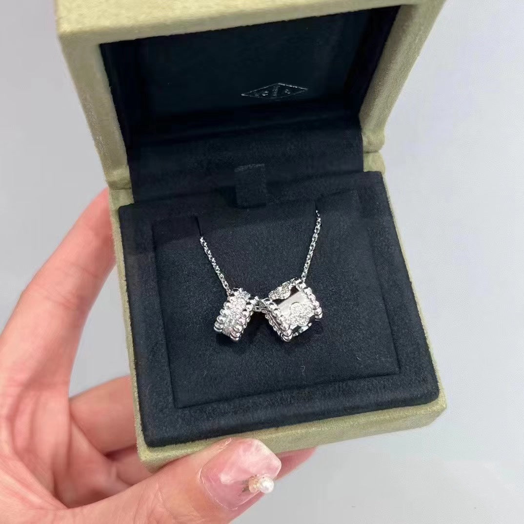 ¡®Sprite Jewelry¡¯PERLEE DOUBLE PENDANT SILVER DIAMOND NECKLACE
