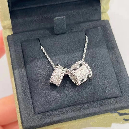 ¡®Sprite Jewelry¡¯PERLEE DOUBLE PENDANT SILVER DIAMOND NECKLACE