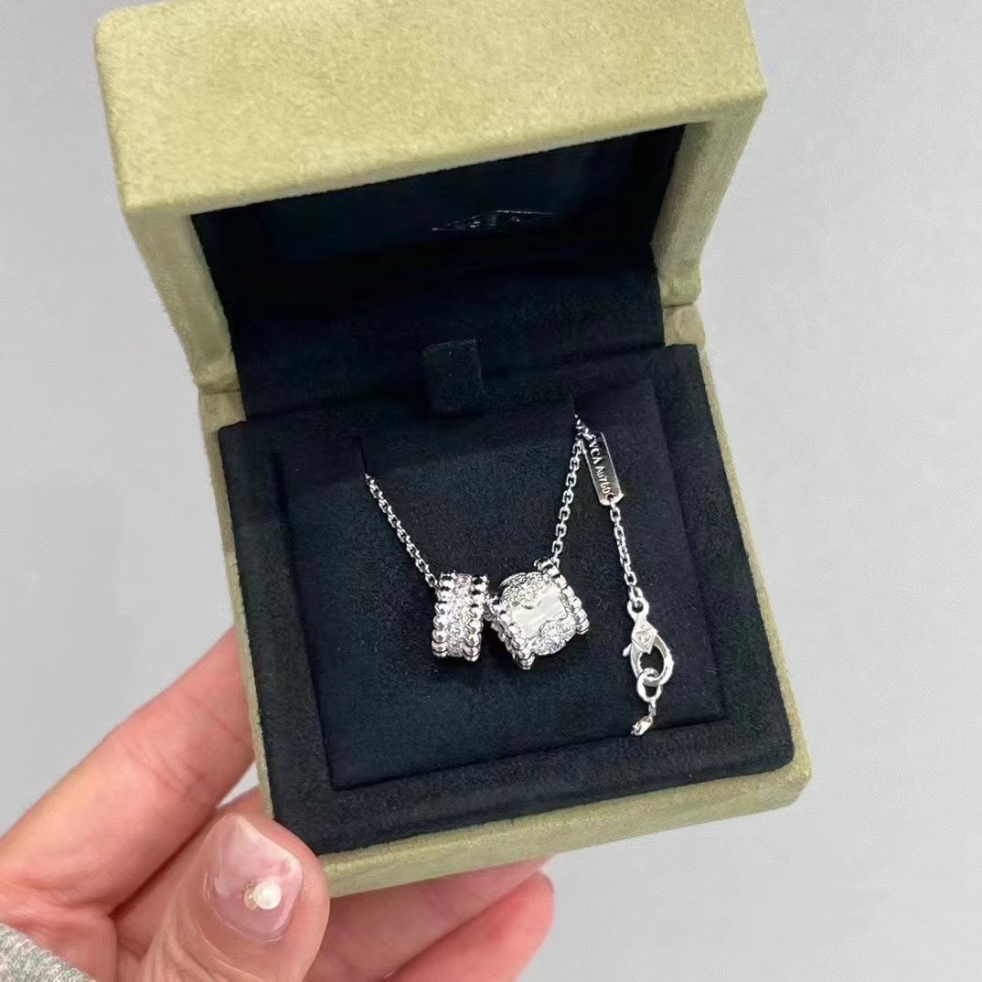 ¡®Sprite Jewelry¡¯PERLEE DOUBLE PENDANT SILVER DIAMOND NECKLACE
