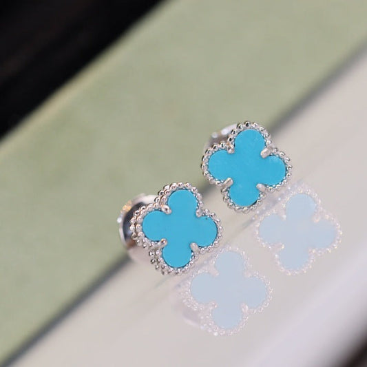¡®Sprite Jewelry¡¯CLOVER MINI TURQUOISE SILVER STUD EARRINGS