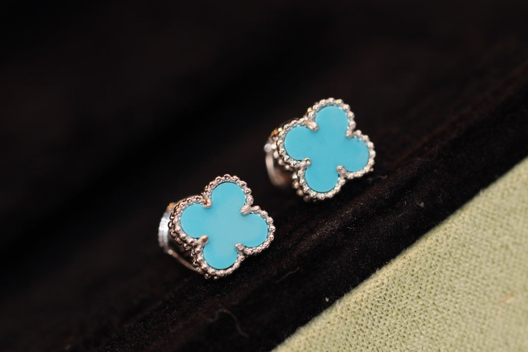 ¡®Sprite Jewelry¡¯CLOVER MINI TURQUOISE SILVER STUD EARRINGS