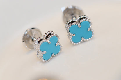 ¡®Sprite Jewelry¡¯CLOVER MINI TURQUOISE SILVER STUD EARRINGS