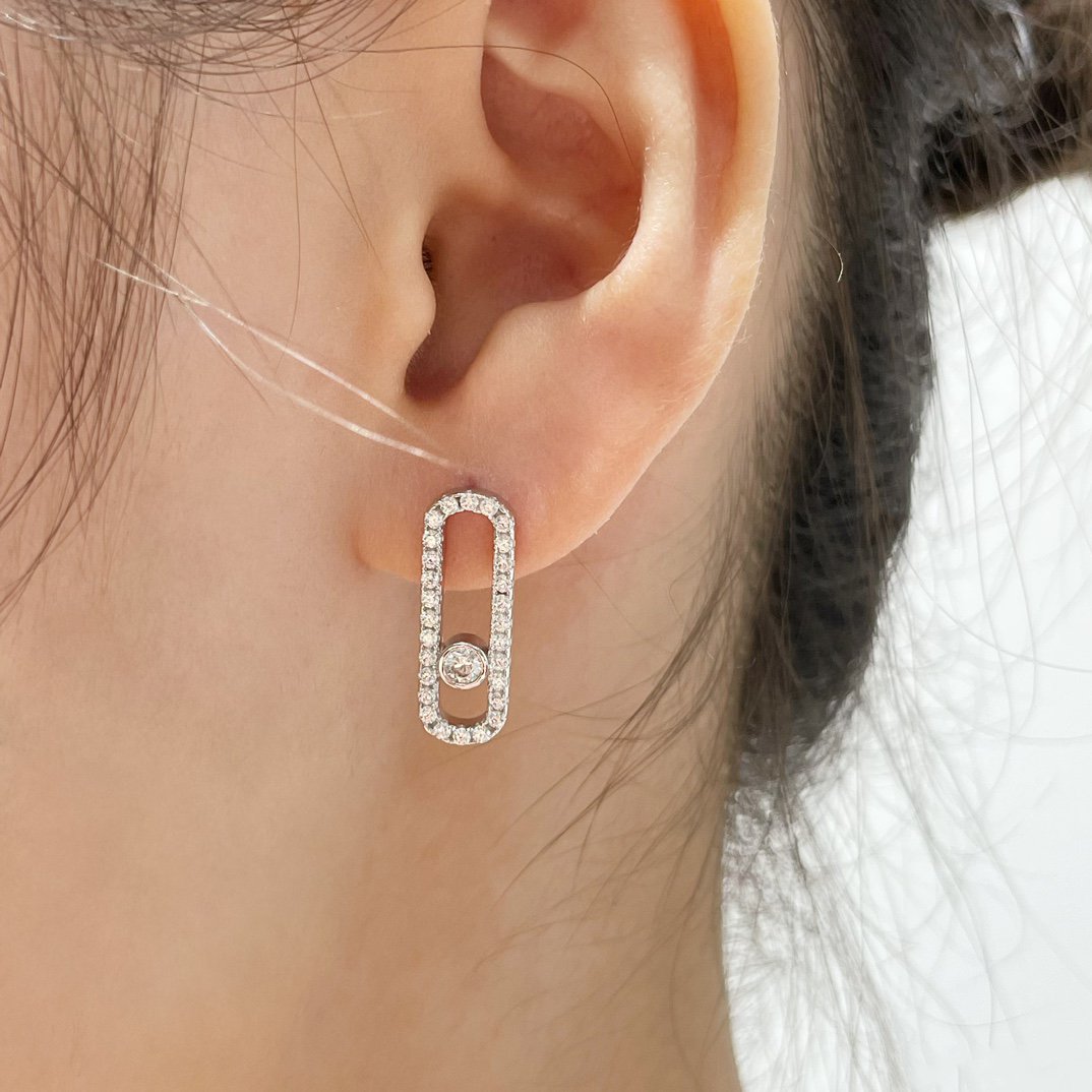 [Sprite Jewelry]MOVE UNO STUD DIAMOND PAVED EARRINGS