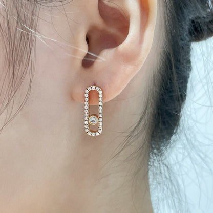[Sprite Jewelry]MOVE UNO STUD DIAMOND PAVED EARRINGS