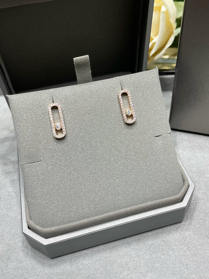 [Sprite Jewelry]MOVE UNO STUD DIAMOND PAVED EARRINGS