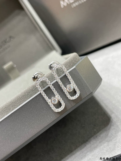 [Sprite Jewelry]MOVE UNO STUD DIAMOND PAVED EARRINGS