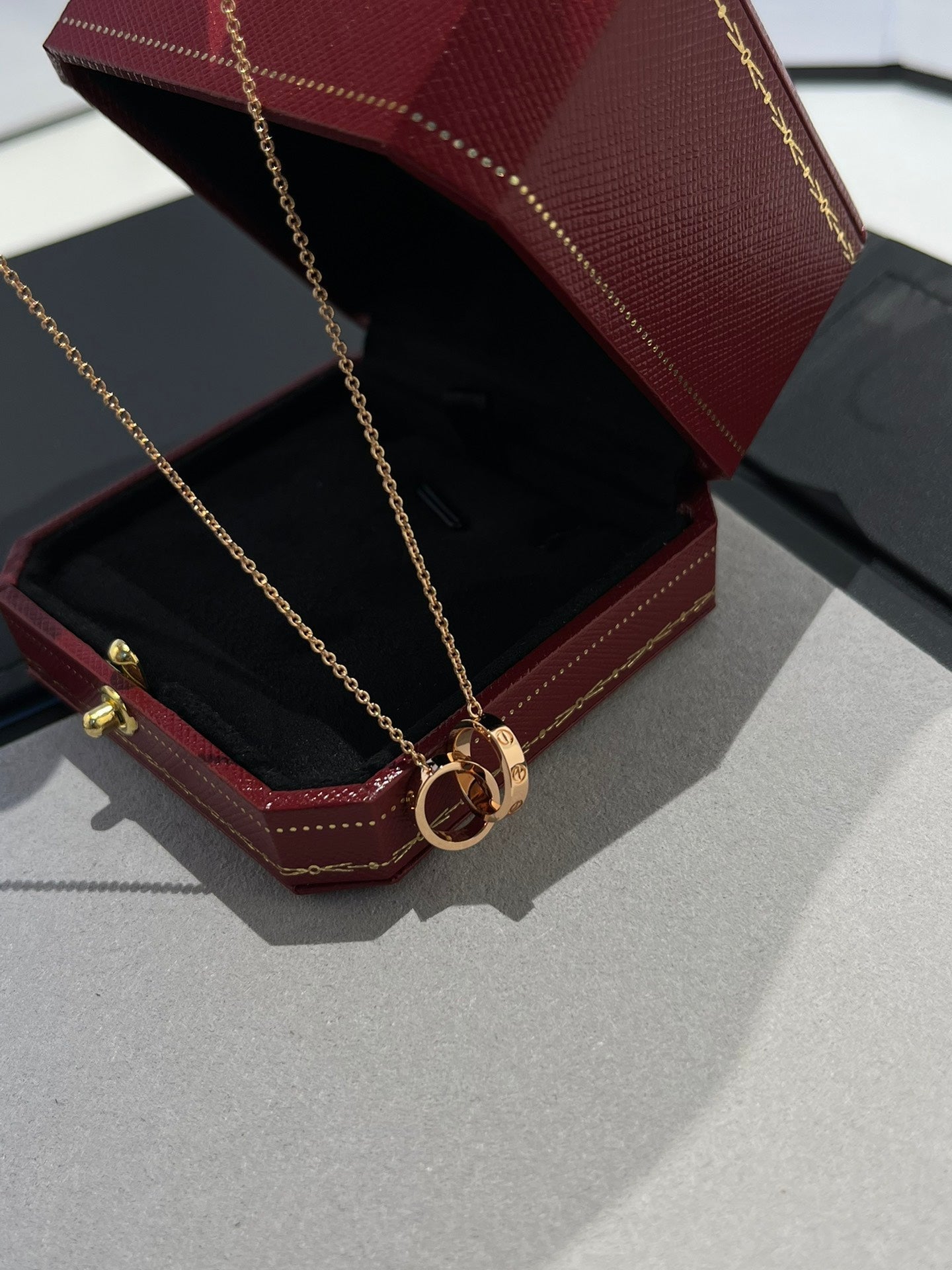 ¡®Sprite Jewelry¡¯LOVE NECKLACE DOUBLE RING PINK GOLD