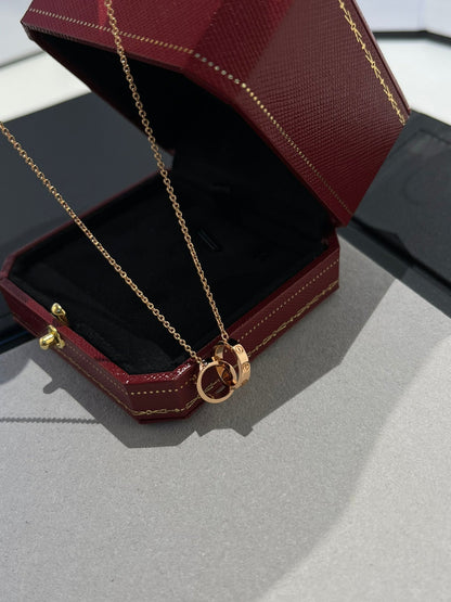 ¡®Sprite Jewelry¡¯LOVE NECKLACE DOUBLE RING PINK GOLD