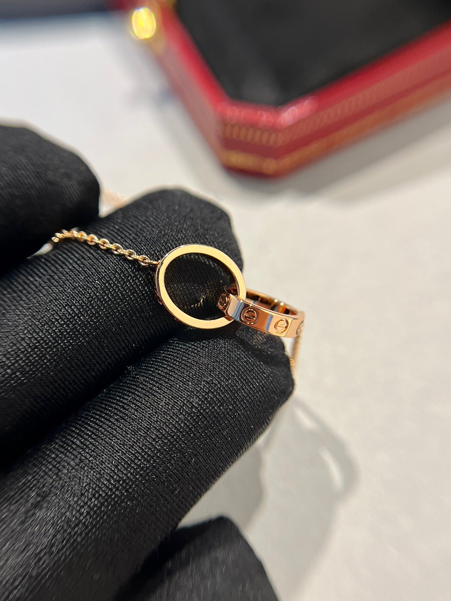 ¡®Sprite Jewelry¡¯LOVE NECKLACE DOUBLE RING PINK GOLD