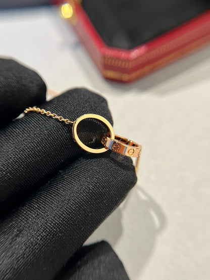 ¡®Sprite Jewelry¡¯LOVE NECKLACE DOUBLE RING PINK GOLD