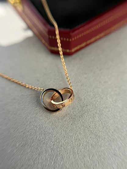 ¡®Sprite Jewelry¡¯LOVE NECKLACE DOUBLE RING PINK GOLD