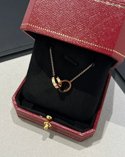 ¡®Sprite Jewelry¡¯LOVE NECKLACE DOUBLE RING PINK GOLD