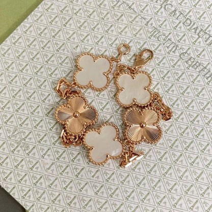 [Sprite Jewelry]New CLOVER WHITE PEARL MOP 5 MOTIF BRACELET COLLECTION