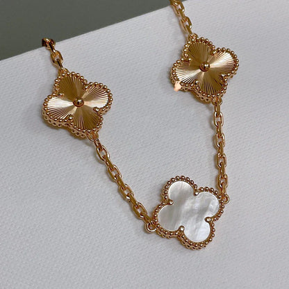 [Sprite Jewelry]New CLOVER WHITE PEARL MOP 5 MOTIF BRACELET COLLECTION