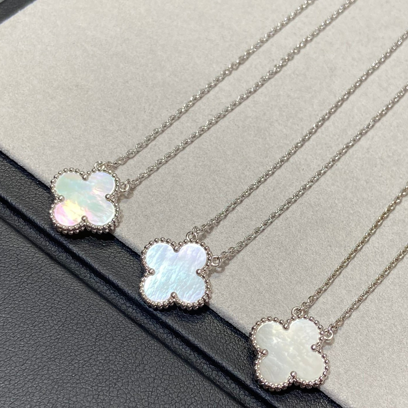 ¡®Sprite Jewelry¡¯CLOVER MEDIUM SILVER WHITE MOP NECKLACE