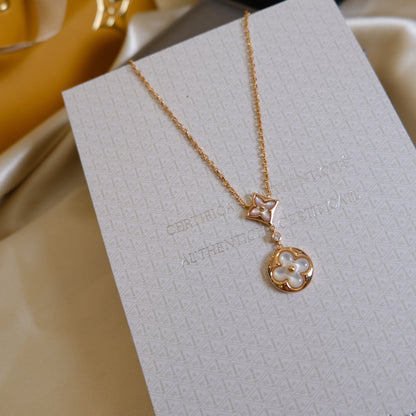 ¡®Sprite Jewelry¡¯STAR AND SUN WHITE MOP 2 MOTIF PINK GOLD NECKLACE