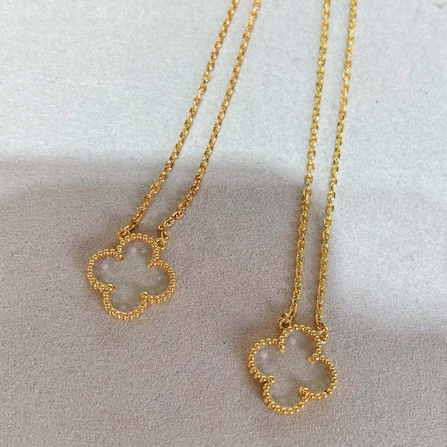 ¡®Sprite Jewelry¡¯CLOVER ROCK CRYSTAL ROSE GOLD NECKLACE