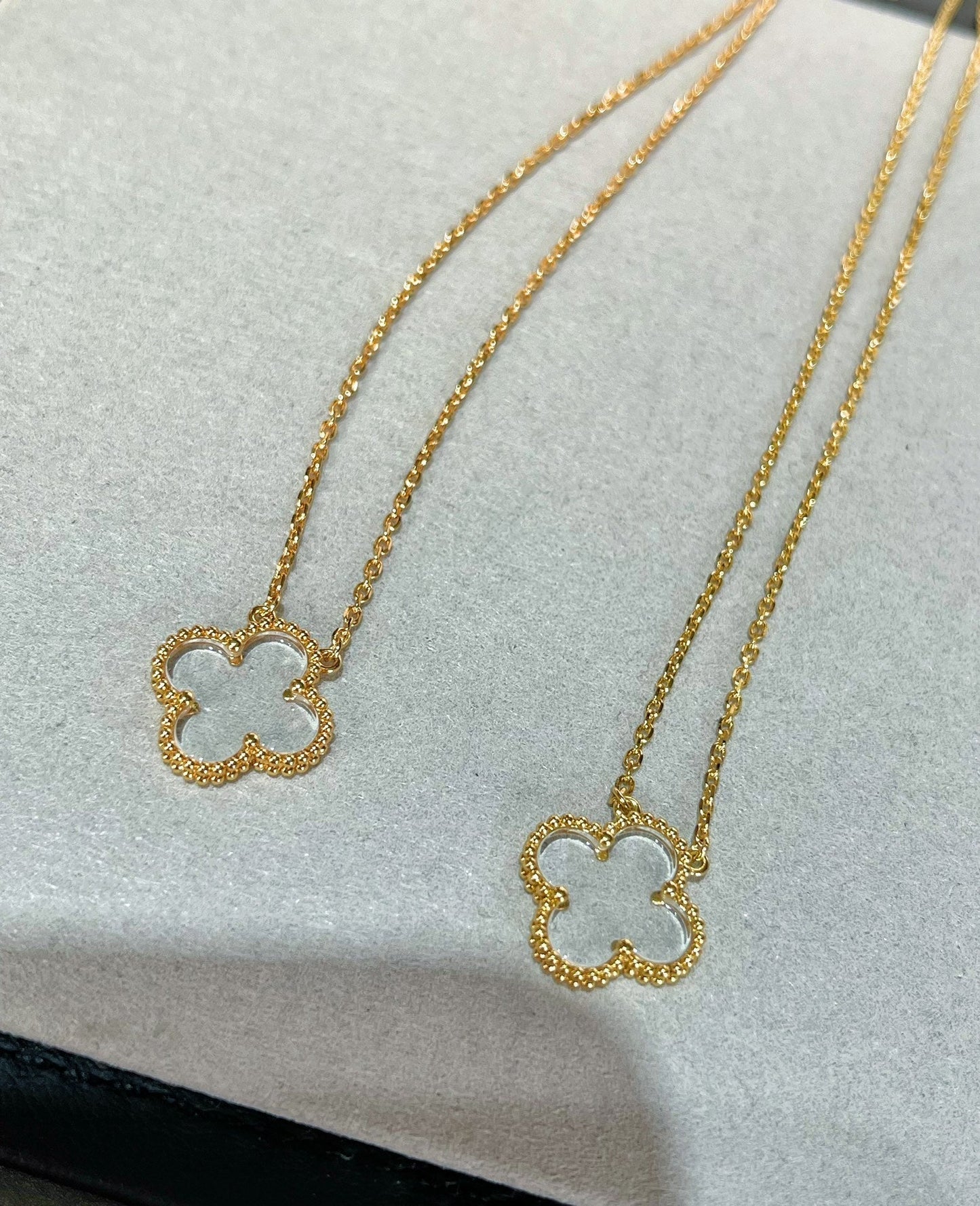 ¡®Sprite Jewelry¡¯CLOVER ROCK CRYSTAL ROSE GOLD NECKLACE