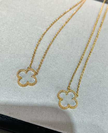 ¡®Sprite Jewelry¡¯CLOVER ROCK CRYSTAL ROSE GOLD NECKLACE